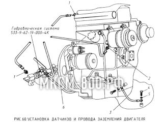 Установка датчиков и провода заземления двигателя МКСМ-800